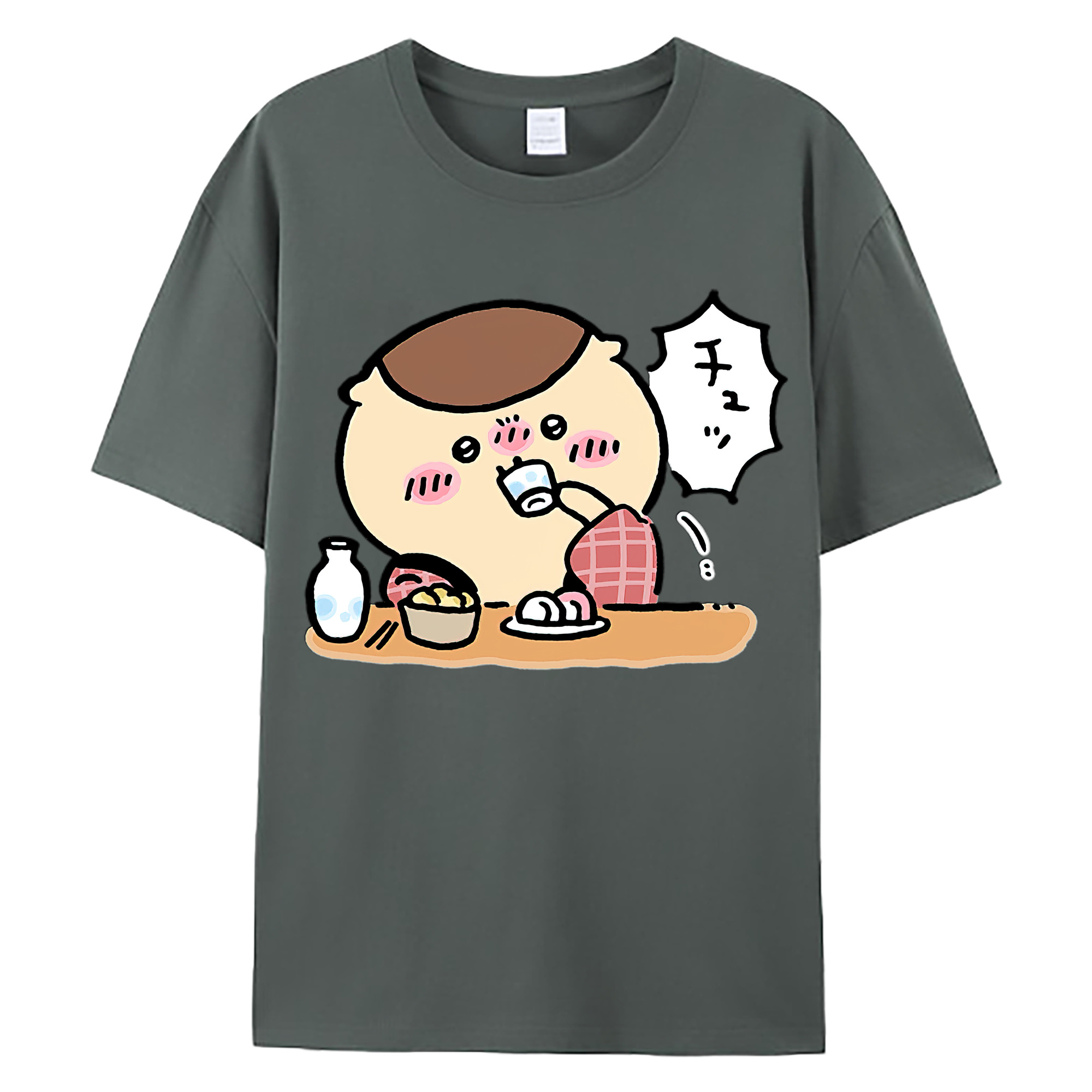 （画像用） ちいかわ くりまんじゅう Chii-kawa kuri manjū 綿100％ メンズ半袖Tシャツ｜肌触りやわらか＆通気性